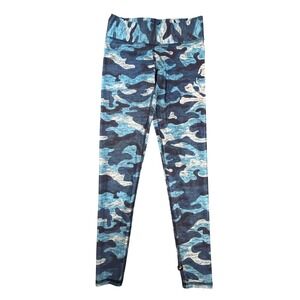 Terez for Soulcycle‎ Leggings Size Medium Blue Camo Athletic Made in USA 350-02